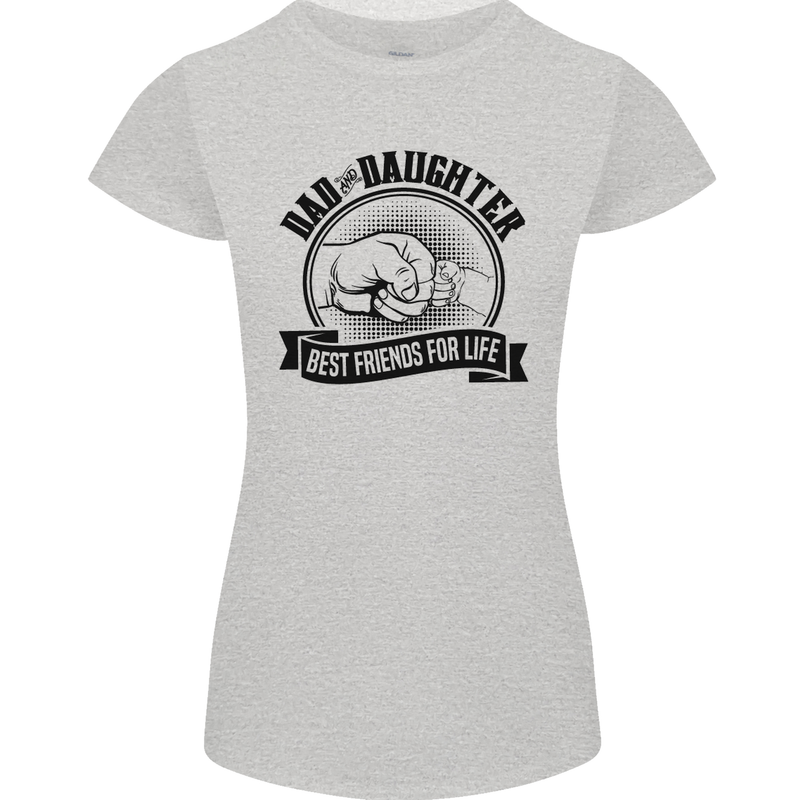 Dad & Daughter Best Friends Father's Day Womens Petite Cut T-Shirt Sports Grey