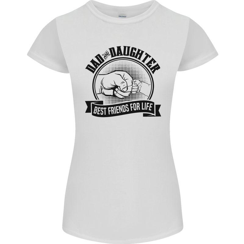 Dad & Daughter Best Friends Father's Day Womens Petite Cut T-Shirt White