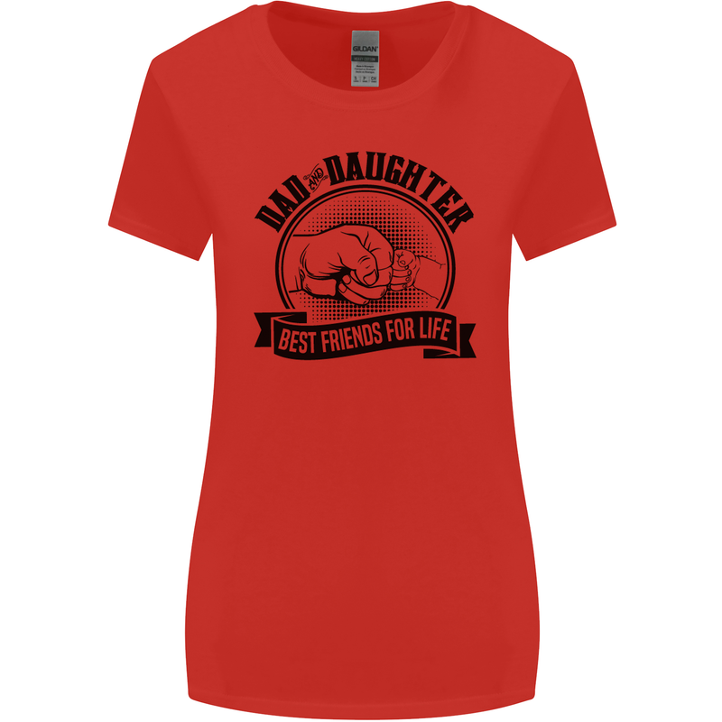 Dad & Daughter Best Friends Father's Day Womens Wider Cut T-Shirt Red