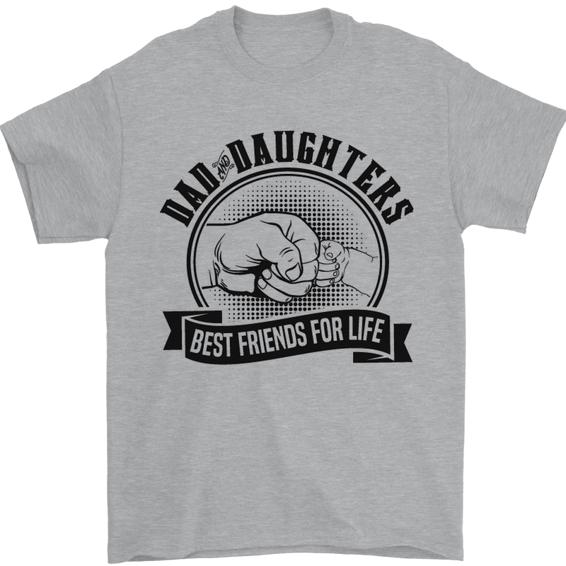 Dad & Daughters Best Friends Father's Day Mens T-Shirt Cotton Gildan Sports Grey