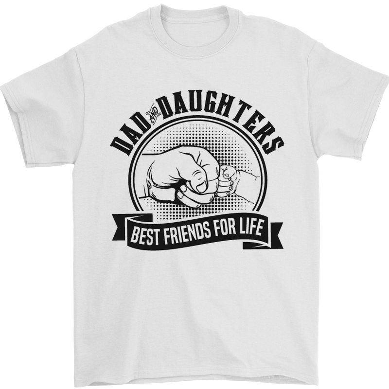 Dad & Daughters Best Friends Father's Day Mens T-Shirt Cotton Gildan White