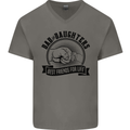 Dad & Daughters Best Friends Father's Day Mens V-Neck Cotton T-Shirt Charcoal