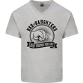 Dad & Daughters Best Friends Father's Day Mens V-Neck Cotton T-Shirt Sports Grey