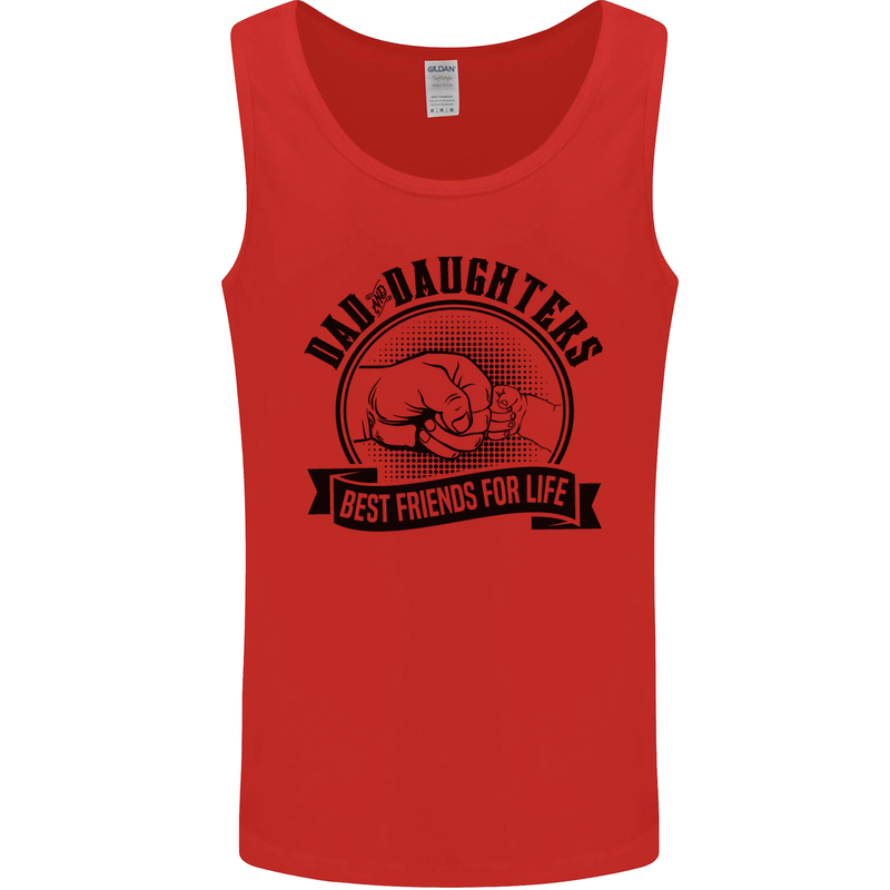 Dad & Daughters Best Friends Father's Day Mens Vest Tank Top Red