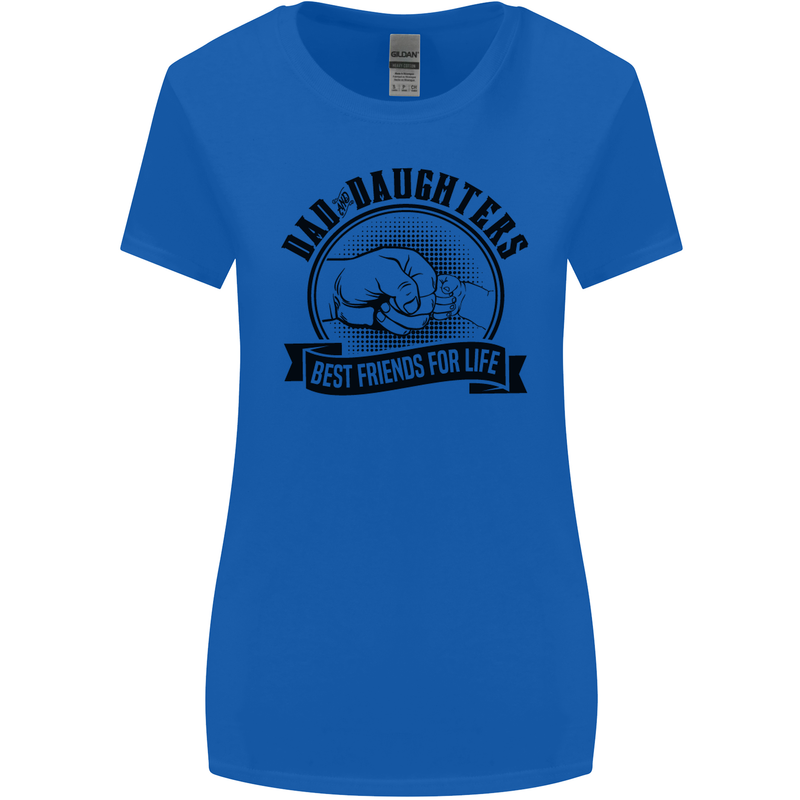 Dad & Daughters Best Friends Father's Day Womens Wider Cut T-Shirt Royal Blue