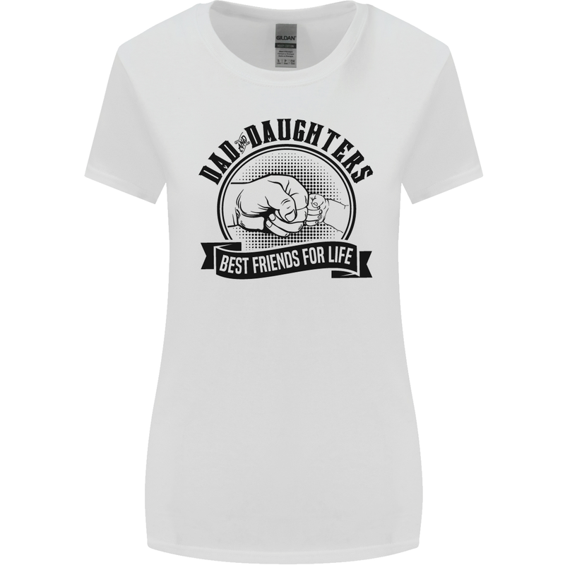 Dad & Daughters Best Friends Father's Day Womens Wider Cut T-Shirt White