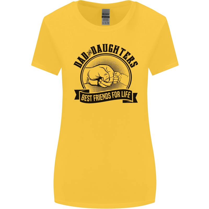 Dad & Daughters Best Friends Father's Day Womens Wider Cut T-Shirt Yellow