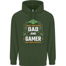 Dad & Gamer Funny Fathers Day Gaming Childrens Kids Hoodie Forest Green