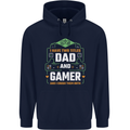 Dad & Gamer Funny Fathers Day Gaming Childrens Kids Hoodie Navy Blue