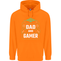 Dad & Gamer Funny Fathers Day Gaming Childrens Kids Hoodie Orange