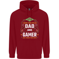 Dad & Gamer Funny Fathers Day Gaming Childrens Kids Hoodie Red