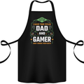 Dad & Gamer Funny Fathers Day Gaming Cotton Apron 100% Organic Black