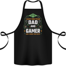 Dad & Gamer Funny Fathers Day Gaming Cotton Apron 100% Organic Black