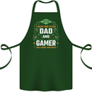Dad & Gamer Funny Fathers Day Gaming Cotton Apron 100% Organic Forest Green