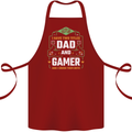 Dad & Gamer Funny Fathers Day Gaming Cotton Apron 100% Organic Maroon