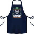 Dad & Gamer Funny Fathers Day Gaming Cotton Apron 100% Organic Navy Blue