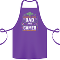 Dad & Gamer Funny Fathers Day Gaming Cotton Apron 100% Organic Purple