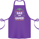 Dad & Gamer Funny Fathers Day Gaming Cotton Apron 100% Organic Purple
