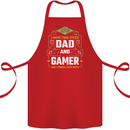 Dad & Gamer Funny Fathers Day Gaming Cotton Apron 100% Organic Red