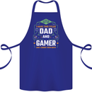 Dad & Gamer Funny Fathers Day Gaming Cotton Apron 100% Organic Royal Blue
