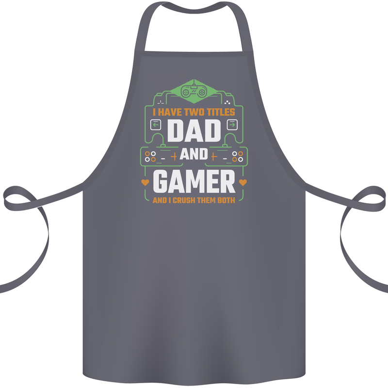 Dad & Gamer Funny Fathers Day Gaming Cotton Apron 100% Organic Steel