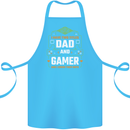 Dad & Gamer Funny Fathers Day Gaming Cotton Apron 100% Organic Turquoise