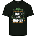 Dad & Gamer Funny Fathers Day Gaming Mens Cotton T-Shirt Tee Top Black