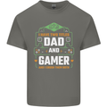 Dad & Gamer Funny Fathers Day Gaming Mens Cotton T-Shirt Tee Top Charcoal