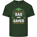 Dad & Gamer Funny Fathers Day Gaming Mens Cotton T-Shirt Tee Top Forest Green