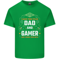 Dad & Gamer Funny Fathers Day Gaming Mens Cotton T-Shirt Tee Top Irish Green