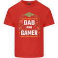 Dad & Gamer Funny Fathers Day Gaming Mens Cotton T-Shirt Tee Top Red