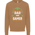 Dad & Gamer Funny Fathers Day Gaming Mens Sweatshirt Jumper Caramel Latte