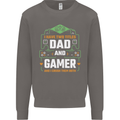 Dad & Gamer Funny Fathers Day Gaming Mens Sweatshirt Jumper Charcoal