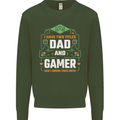 Dad & Gamer Funny Fathers Day Gaming Mens Sweatshirt Jumper Forest Green