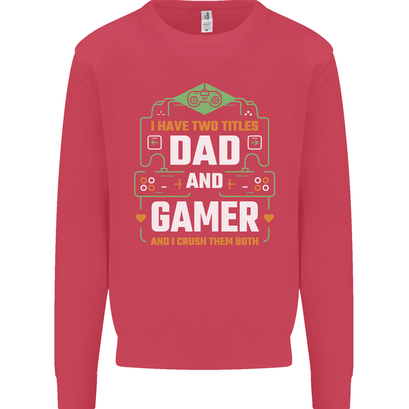 Dad & Gamer Funny Fathers Day Gaming Mens Sweatshirt Jumper Heliconia