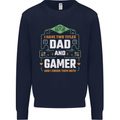 Dad & Gamer Funny Fathers Day Gaming Mens Sweatshirt Jumper Navy Blue