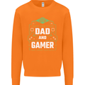 Dad & Gamer Funny Fathers Day Gaming Mens Sweatshirt Jumper Orange