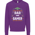 Dad & Gamer Funny Fathers Day Gaming Mens Sweatshirt Jumper Purple