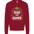 Dad & Gamer Funny Fathers Day Gaming Mens Sweatshirt Jumper Red