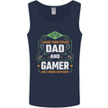 Dad & Gamer Funny Fathers Day Gaming Mens Vest Tank Top Navy Blue