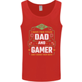 Dad & Gamer Funny Fathers Day Gaming Mens Vest Tank Top Red