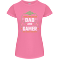 Dad & Gamer Funny Fathers Day Gaming Womens Petite Cut T-Shirt Azalea