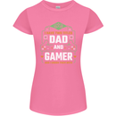 Dad & Gamer Funny Fathers Day Gaming Womens Petite Cut T-Shirt Azalea