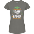 Dad & Gamer Funny Fathers Day Gaming Womens Petite Cut T-Shirt Charcoal