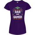 Dad & Gamer Funny Fathers Day Gaming Womens Petite Cut T-Shirt Purple