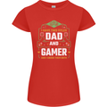 Dad & Gamer Funny Fathers Day Gaming Womens Petite Cut T-Shirt Red