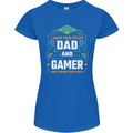 Dad & Gamer Funny Fathers Day Gaming Womens Petite Cut T-Shirt Royal Blue