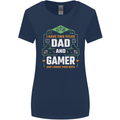 Dad & Gamer Funny Fathers Day Gaming Womens Wider Cut T-Shirt Navy Blue