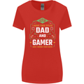 Dad & Gamer Funny Fathers Day Gaming Womens Wider Cut T-Shirt Red