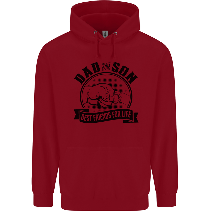 Dad & Son Best Friends Father's Day Childrens Kids Hoodie Red